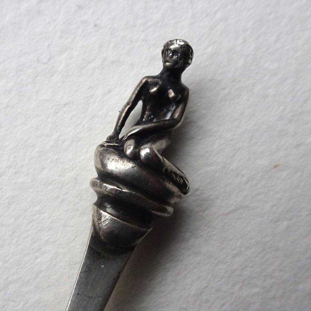 Vintage B Hertz sterling silver Denmark Little Mermaid souvenir spoon